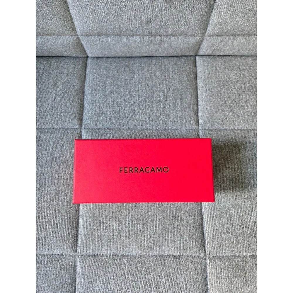 FERRAGAMO Oversized Gradient Blue Round Lens Silver Color Frame Sunglasses 60mm